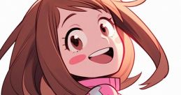 Ochaco Uraraka smiles confidently in her hero costume, showcasing her unique style and friendly personality.