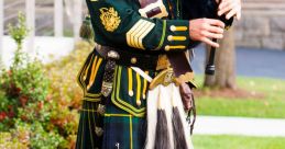 Bagpipes The haunting melody of the bagpipes echoed through the streets of Edinburgh, as a soldier played with impeccable