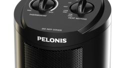 Pelonis space heater with adjustable thermostat and heat settings, designed for efficient and customizable warmth.