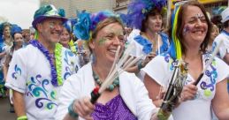 Samba-Band The vibrant of a Samba Band echo through the streets, drawing in spectators from all around. The rhythmic