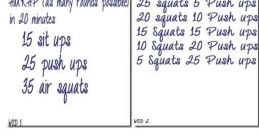 CrossFit workout routine for home: sit-ups, push-ups, squats, burpees, and lunges for effective at-home exercise.