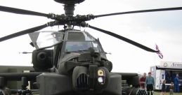 Apache The of "Kc0504T2" transports you to the ground where the Apache helicopter is stationed, its powerful blades cutting