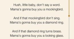 Lullaby The gentle tinkling of a box filled the room, the haunting melody floating through the air like a lullaby for