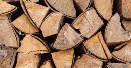 Firewood The crackling of firewood echoed through the forest, the of logs being thrown into the flames creating a