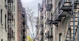 Alleyway The of a rainy city street are a cacophony of dripping water, sloshing footsteps, and distant car horns. The