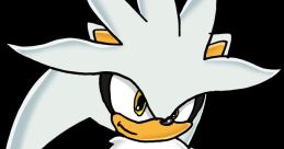 Silver the Hedgehog stands confidently, showcasing his iconic white fur and blue accessories against a black background.