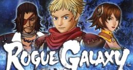 Rogue Galaxy cover art featuring characters and a spaceship, showcasing the adventure RPG for PlayStation 2.