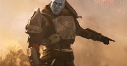 Zavala from Destiny 2 stands commanding an army, ready for battle against impending threats in a dramatic setting.