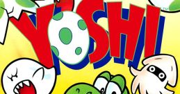 Cover art of Yoshi game featuring the iconic green dinosaur and vibrant characters, showcasing an engaging puzzle adventure.