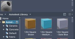 Material Browser showcasing various textures and patterns in the Autodesk Library for design projects.