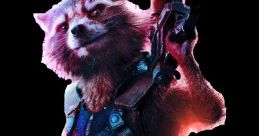 Rocket Raccoon, armed and ready for action, showcasing his adventurous spirit from Guardians of the Galaxy.