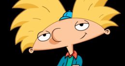 Arnold Shortman from "Hey Arnold!" stands confidently with his signature spiky hair and laid-back style.