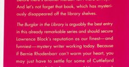 Burglar Library The first you may hear in the Burglar's Library is the familiar click of a household safe latch moving down