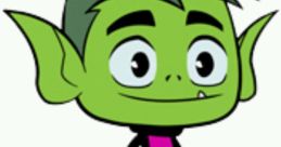 Beast Boy from Teen Titans Go! with green skin, large ears, and a playful expression in a colorful superhero outfit.