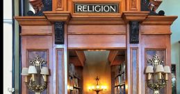 Religion Library The ambient of an outdoor temple fill the air with a sense of tranquility and reverence. The gentle