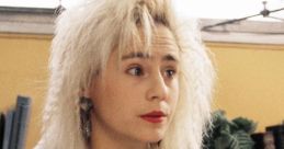 Christine "Spike" Nelson from Degrassi Junior High, showcasing her iconic hairstyle and 90s fashion.