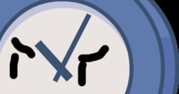 Angry Clock character from BFB with a blue round face, featuring distinct hour and minute hands.