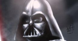 Darth Vader illustration with a lightsaber, showcasing his iconic dark armor and presence in a dramatic setting.