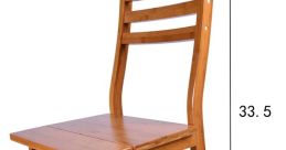 Stylish foldable wooden chair with dimensions 33.5" height, 17" width, perfect for space-saving in any home library.