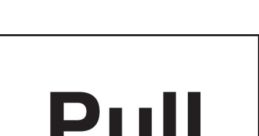 Sign indicating "Pull" for a library entry, guiding users on how to open the door efficiently.