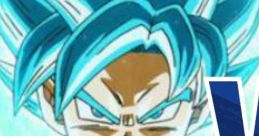 Goku in Super Saiyan Blue form, showcasing intense focus and power in vibrant colors. Iconic character from Dragon Ball series.