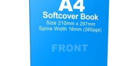 Soft cover Library The soft cover book makes a gentle thud as it is set down on a wooden desk. The is muffled, almost