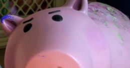 Cheerful pink pig character resembling Hamm from Toy Story, known for his humorous personality and wisecracks.