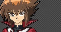 Jaden Yuki in Season 4 attire, showcasing his signature spiky hair and red jacket, embodying a dynamic anime style.