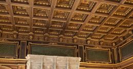 Elegant Breaker Library interior with ornate ceiling, vintage furnishings, and a grand stone fireplace. Classic literary ambiance.