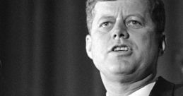 John F. Kennedy delivering a speech, showcasing his charismatic oratory and leadership style. Historical black-and-white photo.