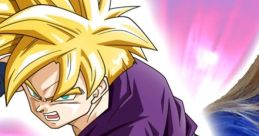 Kid Gohan in battle stance, featuring iconic spiky blonde hair, from Dragon Ball voice acted by Stephanie Nadolny.