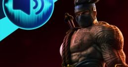 Killer Instinct character with a bold stance, showcased with a sound icon, emphasizing cinematic audio effects.