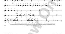 Auxiliary percussion sheet music featuring tambourine and cowbell parts for "Die Young" by Kesha.