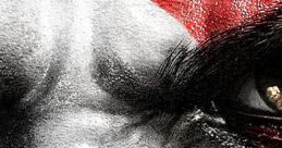 Intense close-up of Kratos, showcasing fierce expression and iconic red markings, embodying strength and determination.