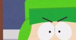 Kyle Broflovski in early seasons, wearing a black outfit with a headset, showcasing his determined expression.