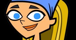 Lindsay from Total Drama smiling, wearing a blue headband, showcasing her long blonde hair and vibrant personality.