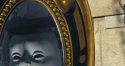 Magic Mirror from Shrek, featuring a classic gold frame and a facial expression, reflecting its iconic character design.