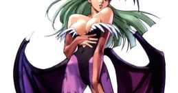 Morrigan Aensland from Darkstalkers, showcasing her iconic bat wings and seductive pose in vibrant colors.