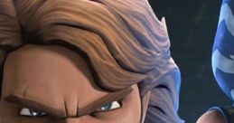 Anakin Skywalker and Ahsoka Tano from Star Wars: Clone Wars, showcasing their iconic animated design and intense expressions.