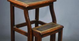 Stool dragging Library The first is a deep and resonant thud as a wooden stool is dragged across the floor. The is both