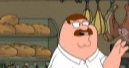 Peter Griffin, with dog Brian, browses a grocery store, showcasing humorous moments from the Italian-themed episode.