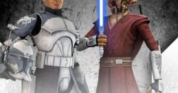 Commander Wolffe and Plo Koon from TCW, featuring signatures by Dee Bradley Baker and James Arnold Taylor.