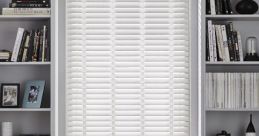 Slatted blinds Library The of slatted wood blinds moving in the library create a soothing and rhythmic background noise. As