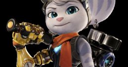 Rivet from Ratchet & Clank showcases her signature wrench and stylish gear for exciting intergalactic adventures.