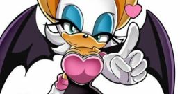 Rouge the Bat striking a pose in her signature outfit, showcasing her playful charm from Sonic Adventure 2.