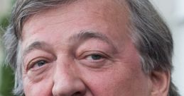 Stephen Fry at a public event, showcasing his signature style with a floral tie and a thoughtful expression.