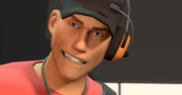 Scout from TF2 excitedly gesturing, showcasing his energetic character design in high-quality gaming graphics.