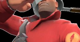 Soldier from TF2, wearing a pot helmet and grenades, saluting confidently in a vibrant red uniform.