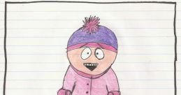 Stan Marsh from South Park, illustrated in pink and purple attire, voiced by Trey Parker, smiles in a playful pose.