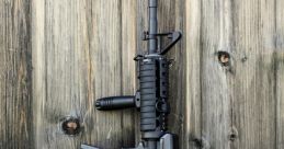 AR-15 The unmistakable of AR-15 gunfire fills the air, resonating through the indoor range with a sharp and percussive